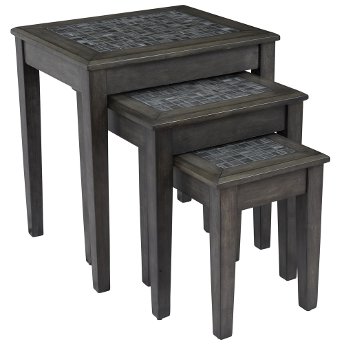 Grey Mosaic Nesting Tables (Set of 3)